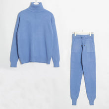 Load image into Gallery viewer, Wixra Women's Sweater Suits and Sets Turtleneck Long Sleeve Knitted Sweaters+Pockets Long Trousers 2PCS Sets Winter Costume